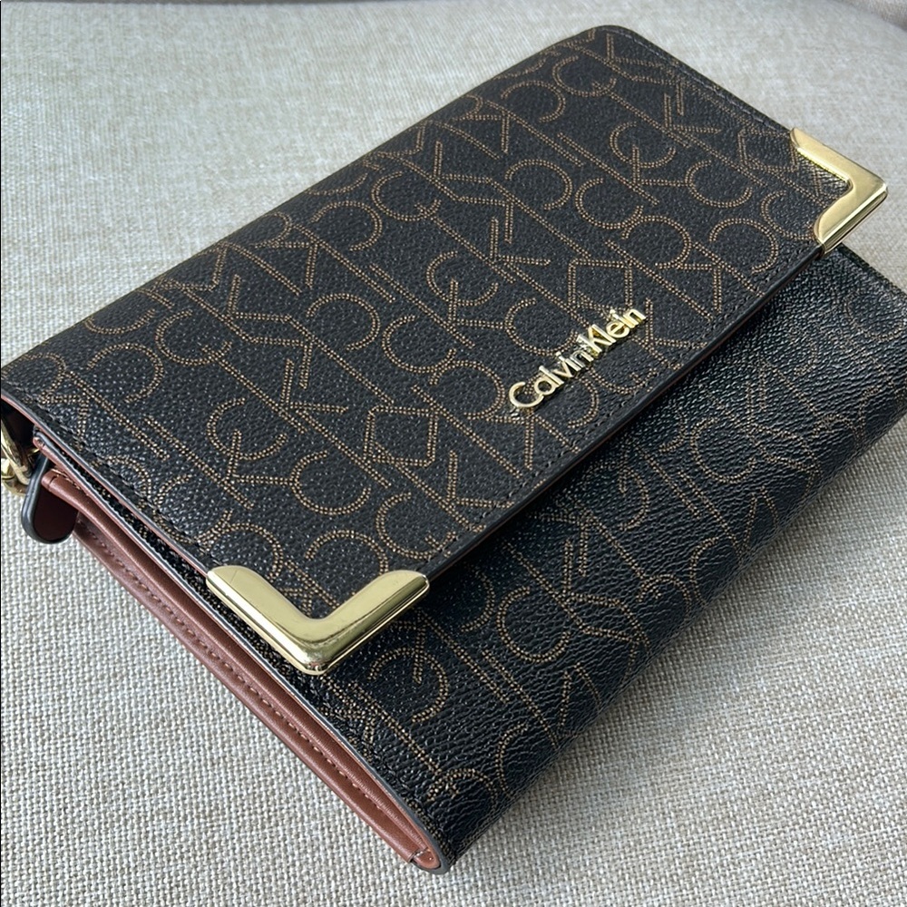 Calvin Klein Monogram Black and Gold Wallet